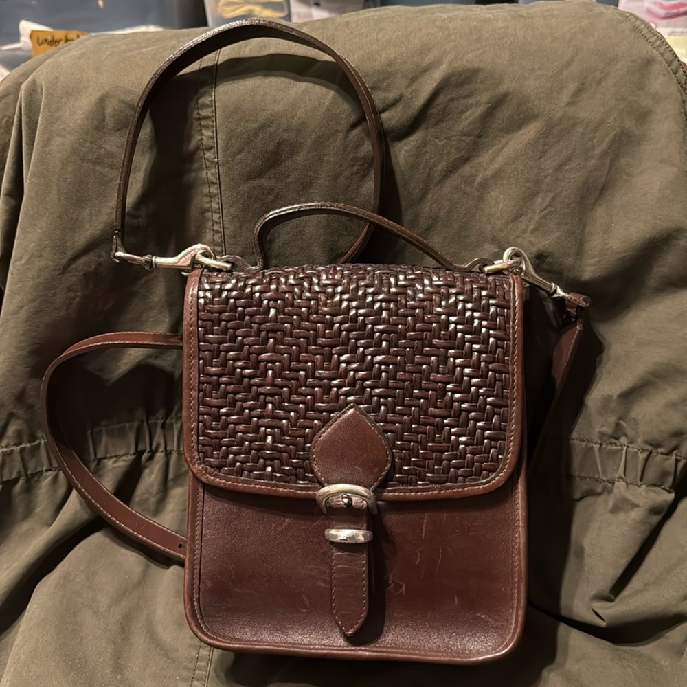 Vintage Brighton Leather Bag/Crossbody/Camera Bag with leather Interior
